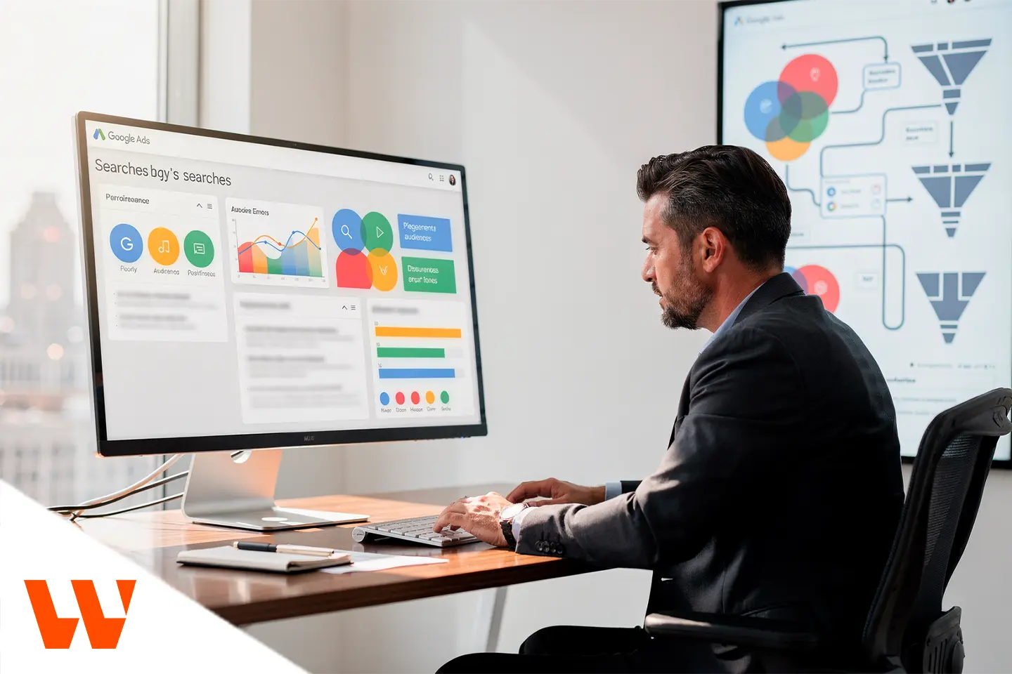 Gestor analisando campanhas no Google Ads enquanto a empresa não vende no Google por falta de estratégia.