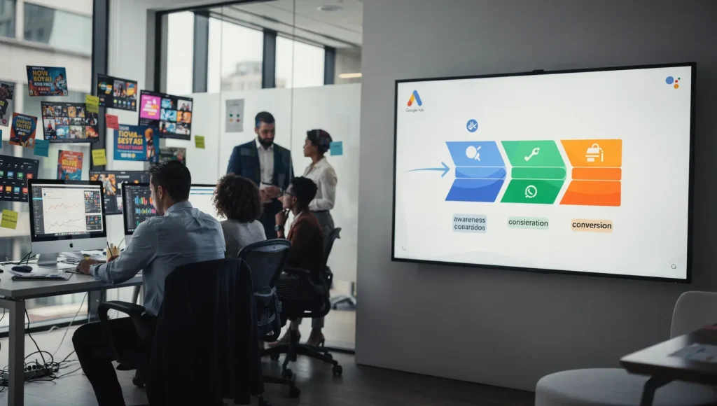 Equipe de marketing avaliando segmentação e desempenho de campanhas para reduzir custo por lead e aumentar qualidade.