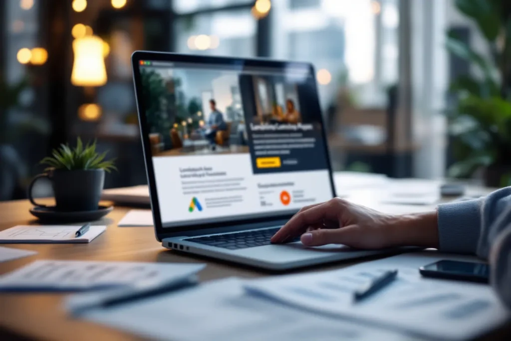 Homem navegando em relatórios digitais no laptop enquanto trabalha retenção pós Black Friday.
